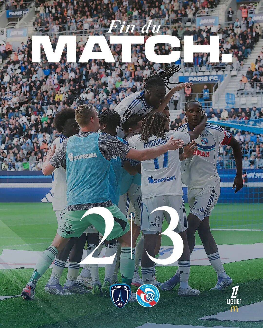 圣埃蒂安客场击败斯特拉斯堡，取得胜利